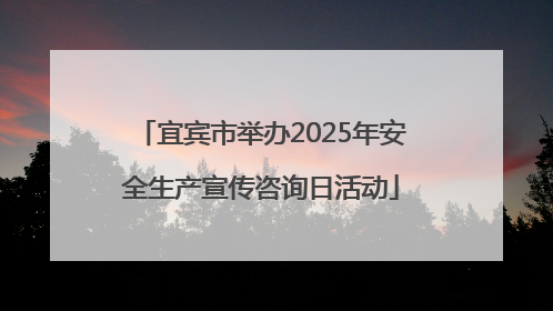 宜宾市举办2025年安全生产宣传咨询日活动
