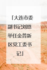 大连市委副书记刘恩举任金普新区党工委书记
