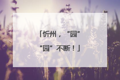 忻州，“园”“园”不断！