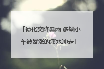 德化突降暴雨 多辆小车被暴涨的溪水冲走