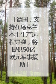 德国：支持在乌克兰本土生产远程导弹，将提供50亿欧元军事援助