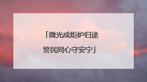 微光成炬护归途 警民同心守安宁