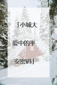 小城大爱中的平安密码