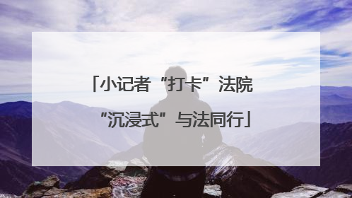 小记者“打卡”法院 “沉浸式”与法同行