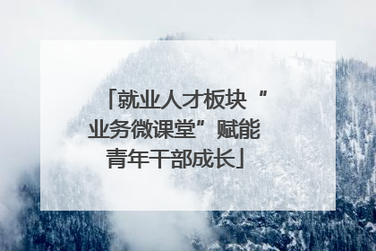 就业人才板块“业务微课堂”赋能青年干部成长