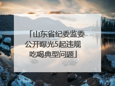 山东省纪委监委公开曝光5起违规吃喝典型问题