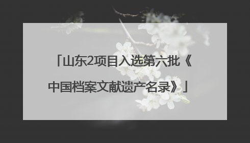 山东2项目入选第六批《中国档案文献遗产名录》