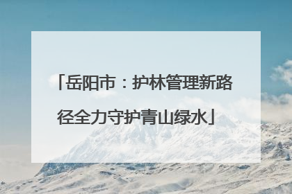 岳阳市：护林管理新路径全力守护青山绿水