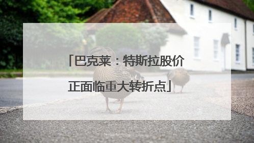 巴克莱：特斯拉股价正面临重大转折点
