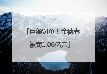 巨额罚单！金穗春被罚1.06亿元