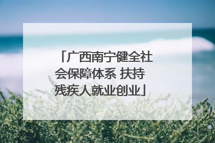 广西南宁健全社会保障体系 扶持残疾人就业创业