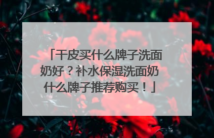 干皮买什么牌子洗面奶好？补水保湿洗面奶什么牌子推荐购买！