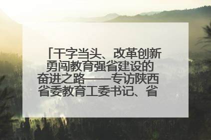 干字当头、改革创新 勇闯教育强省建设的奋进之路——专访陕西省委教育工委书记、省教育厅厅长王树声
