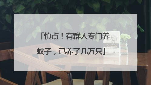 慎点！有群人专门养蚊子，已养了几万只