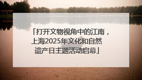 打开文物视角中的江南，上海2025年文化和自然遗产日主题活动启幕