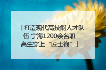打造现代高技能人才队伍 宁海1200余名职高生穿上“匠士袍”