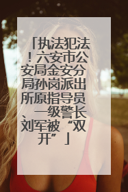 执法犯法！六安市公安局金安分局孙岗派出所原指导员、一级警长刘军被“双开”