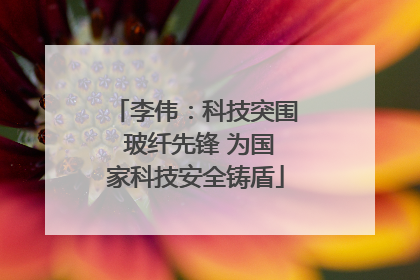 李伟：科技突围 玻纤先锋 为国家科技安全铸盾