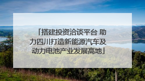 搭建投资洽谈平台 助力四川打造新能源汽车及动力电池产业发展高地