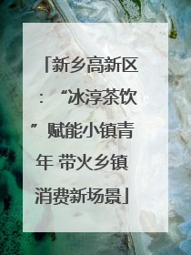 新乡高新区：“冰淳茶饮”赋能小镇青年 带火乡镇消费新场景