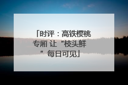 时评：高铁樱桃专厢 让“枝头鲜”每日可见