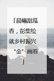 晨曦甜瓜香，彭集绘就乡村振兴“金”画卷