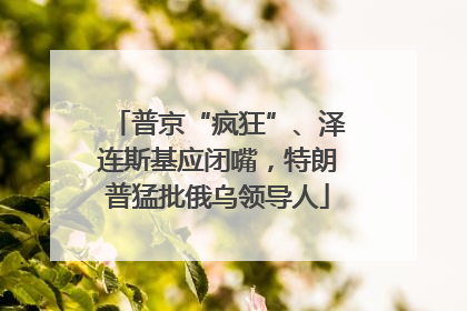 普京“疯狂”、泽连斯基应闭嘴，特朗普猛批俄乌领导人