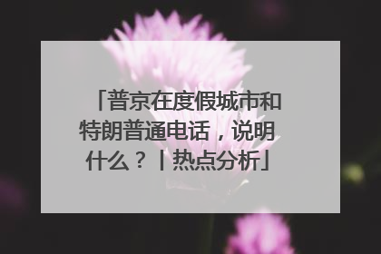 普京在度假城市和特朗普通电话，说明什么？丨热点分析