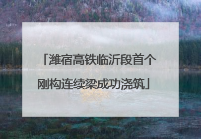 潍宿高铁临沂段首个刚构连续梁成功浇筑