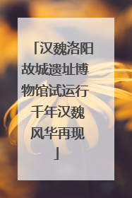 汉魏洛阳故城遗址博物馆试运行 千年汉魏 风华再现