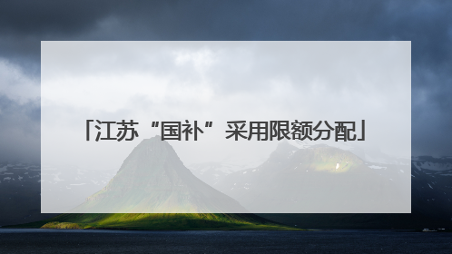 江苏“国补”采用限额分配