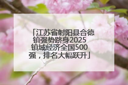 江苏省射阳县合德镇强势跻身2025镇域经济全国500强，排名大幅跃升