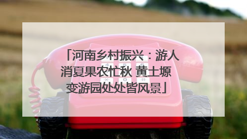 河南乡村振兴：游人消夏果农忙秋 黄土塬变游园处处皆风景