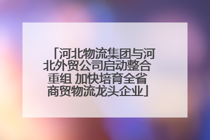 河北物流集团与河北外贸公司启动整合重组 加快培育全省商贸物流龙头企业