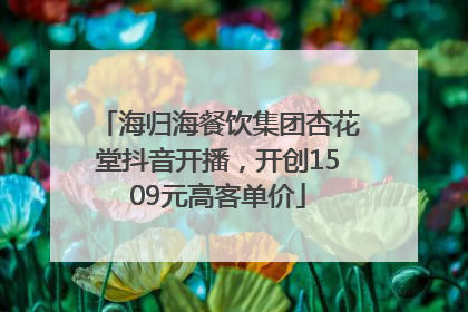 海归海餐饮集团杏花堂抖音开播，开创1509元高客单价