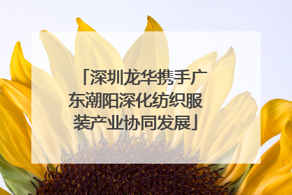 深圳龙华携手广东潮阳深化纺织服装产业协同发展