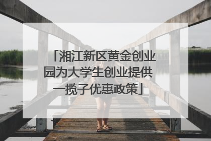 湘江新区黄金创业园为大学生创业提供一揽子优惠政策