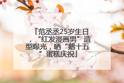 范丞丞25岁生日，“红发漫画男”造型曝光，晒“鹅十五”蛋糕庆祝