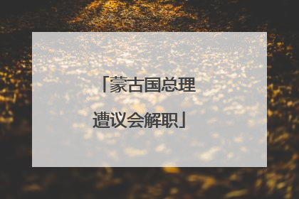 蒙古国总理遭议会解职