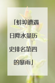 蚌埠遭遇日降水量历史排名第四的暴雨