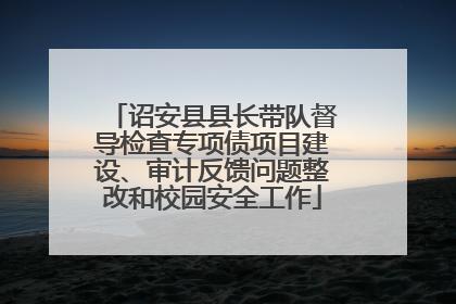 诏安县县长带队督导检查专项债项目建设、审计反馈问题整改和校园安全工作