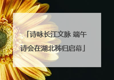 诗咏长江文脉 端午诗会在湖北秭归启幕