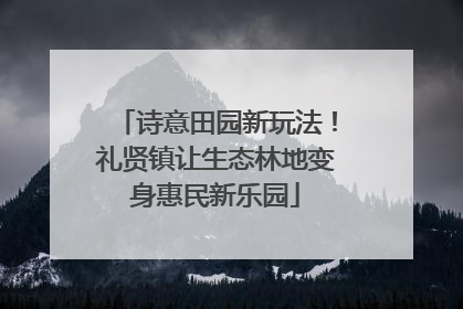 诗意田园新玩法！礼贤镇让生态林地变身惠民新乐园
