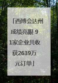 西博会达州成绩亮眼 91家企业共收获2639万元订单