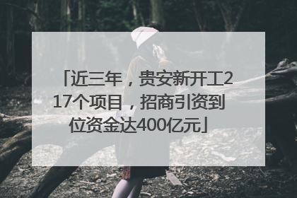 近三年，贵安新开工217个项目，招商引资到位资金达400亿元