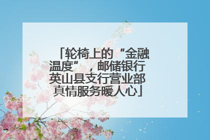 轮椅上的“金融温度”，邮储银行英山县支行营业部真情服务暖人心