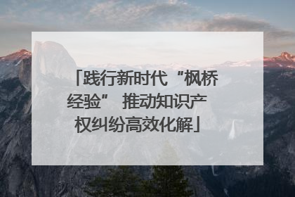 践行新时代“枫桥经验” 推动知识产权纠纷高效化解