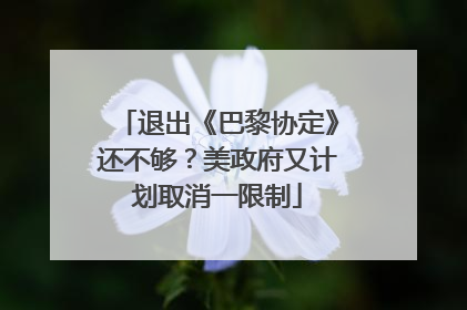 退出《巴黎协定》还不够？美政府又计划取消一限制