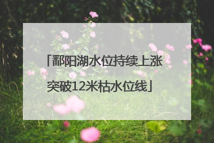 鄱阳湖水位持续上涨 突破12米枯水位线