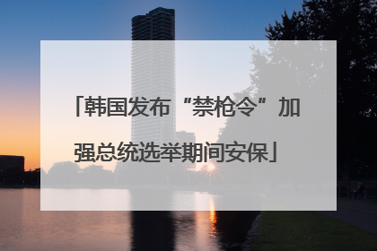 韩国发布“禁枪令”加强总统选举期间安保